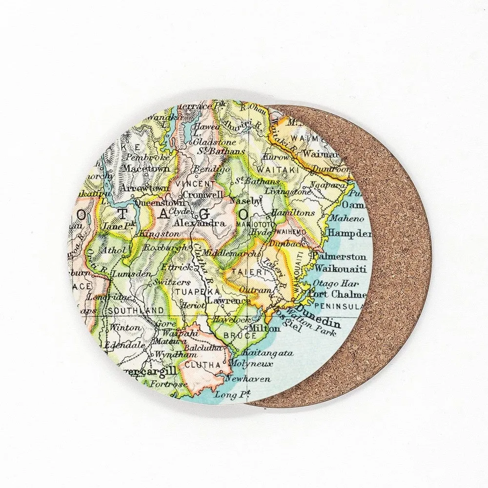 100% NZ Vintage Map  Coaster