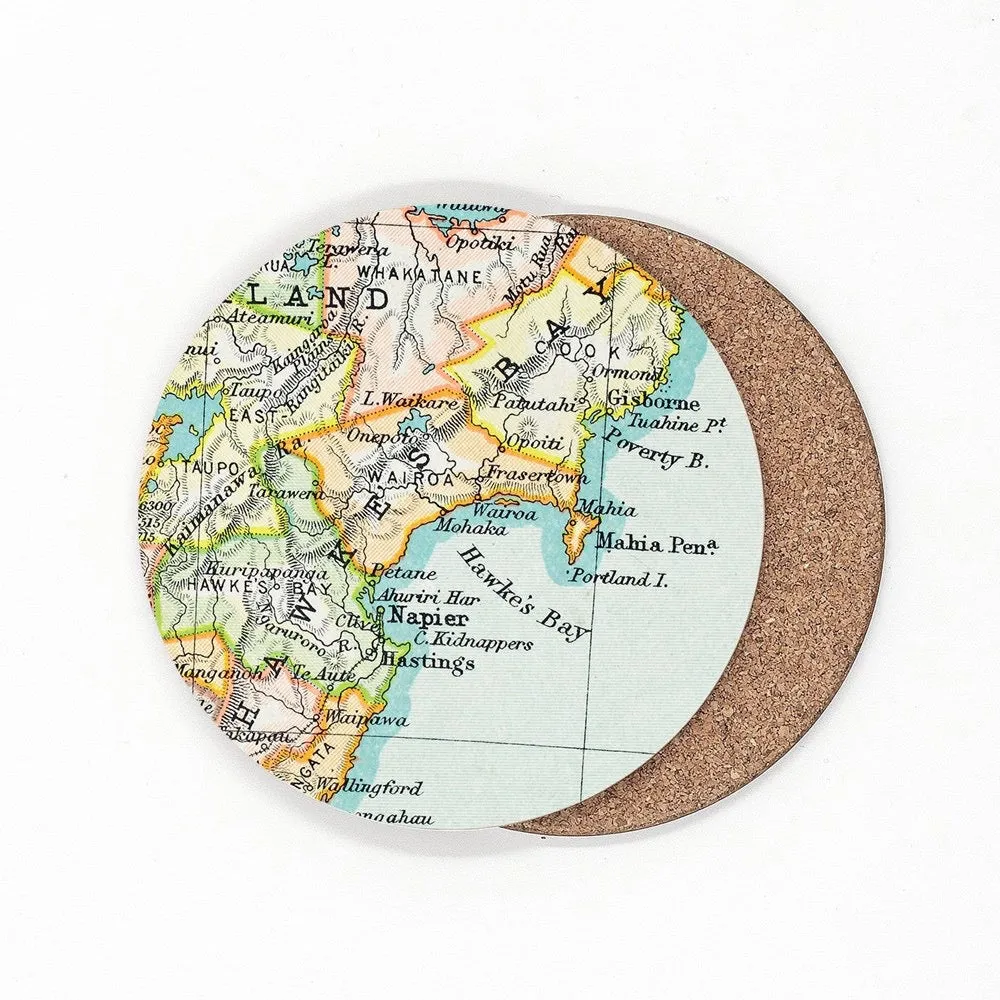 100% NZ Vintage Map  Coaster