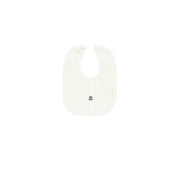 Baby Boy Bib | Organic Embroidered Cherry Pointelle | Boys Cream | Ely's & Co