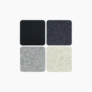 Bierfilzl Merino Wool Felt Square Coaster Multi 4 Pack (Noir)