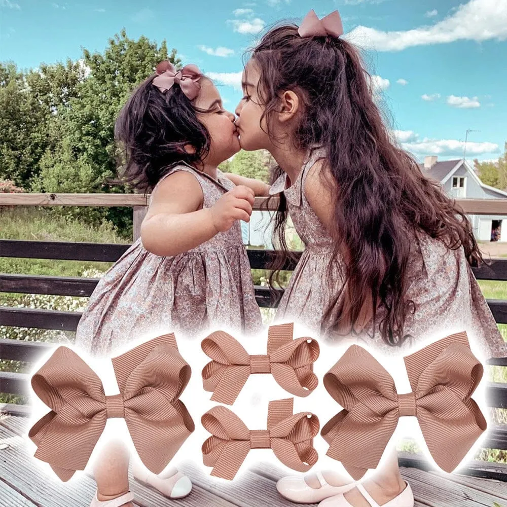 Bow Knot Webbing Hair Clip Headband Gift Set [Set of 5]