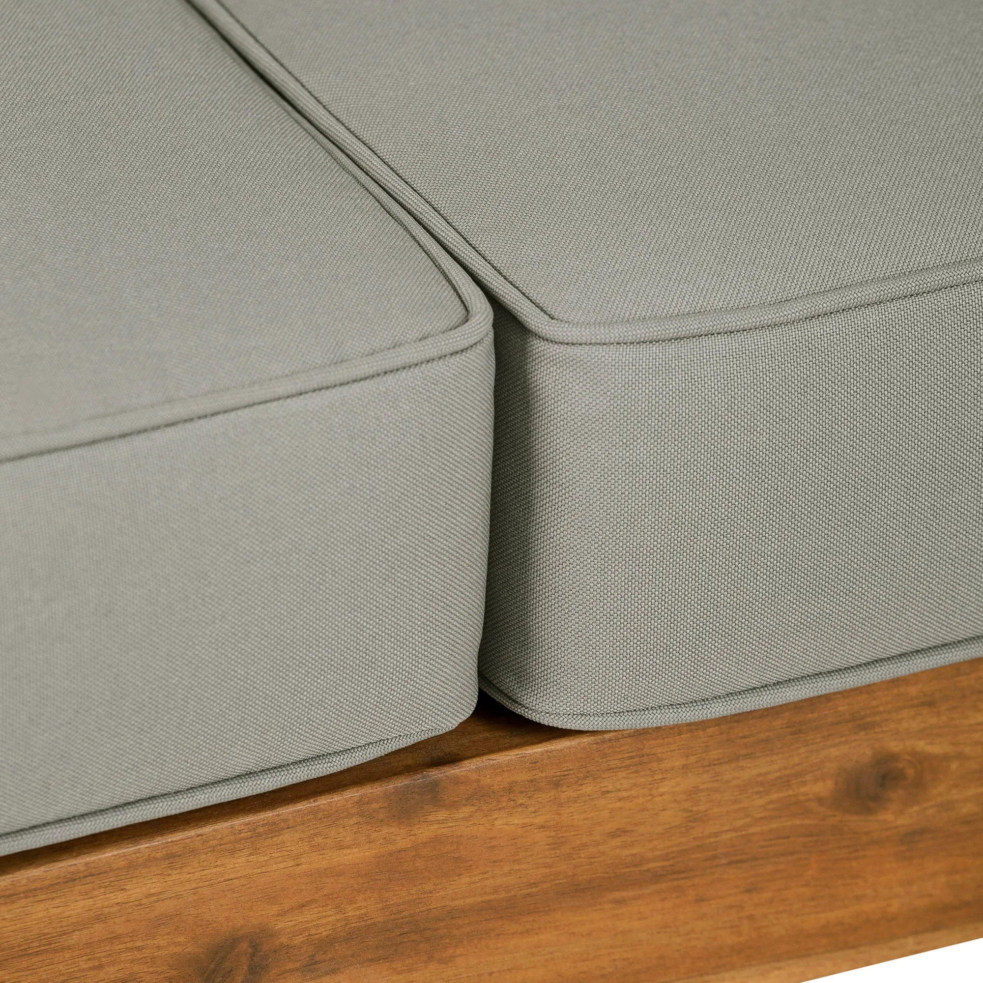 Contemporary Solid Acacia Wood Loveseat With Cushions - Brown by Couch.com