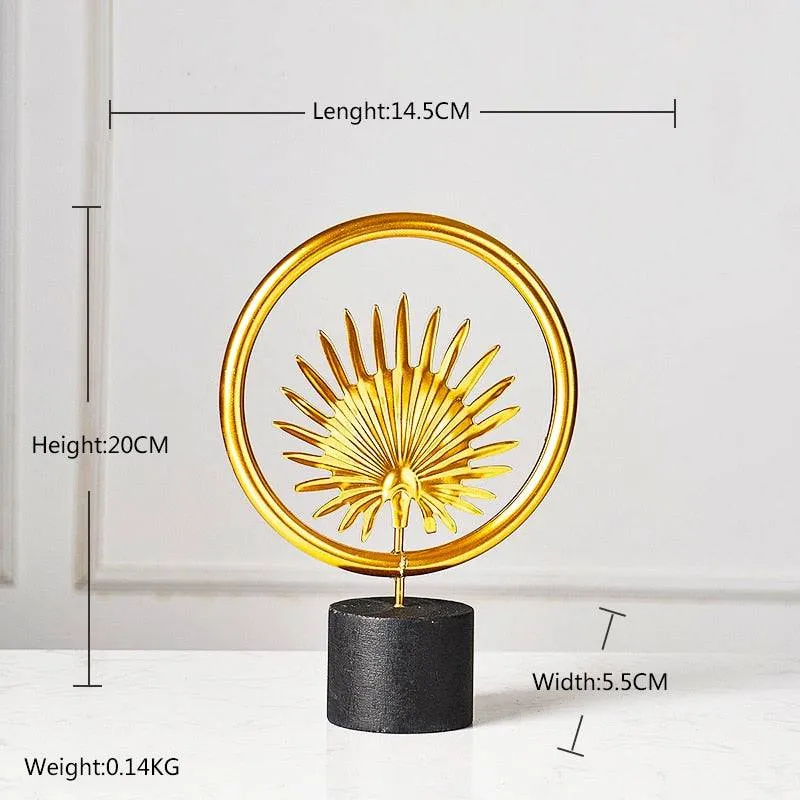Creative Modern Golden Leaf Ornament Home Living Room Decoration Metal Figurines Flowers Ornaments Miniature Metal Figurines