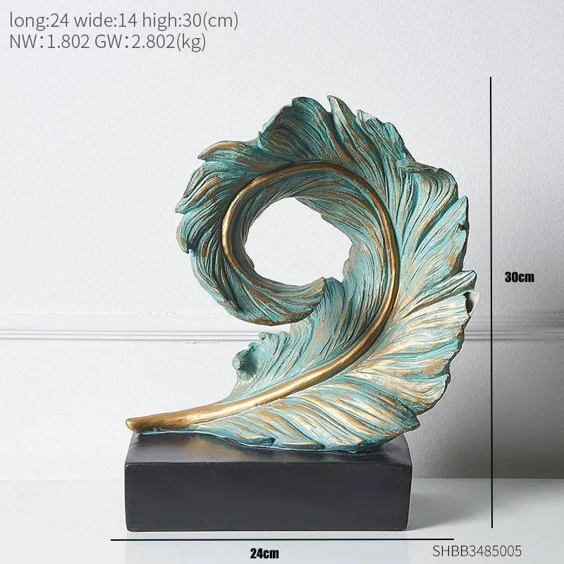 Creative Modern Golden Leaf Ornament Home Living Room Decoration Metal Figurines Flowers Ornaments Miniature Metal Figurines