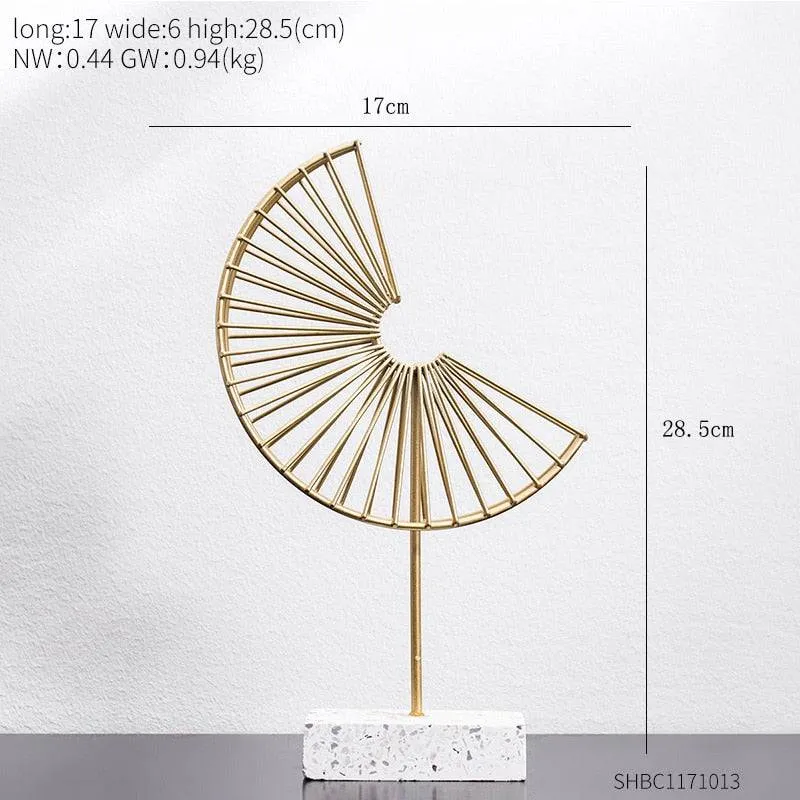 Creative Modern Golden Leaf Ornament Home Living Room Decoration Metal Figurines Flowers Ornaments Miniature Metal Figurines