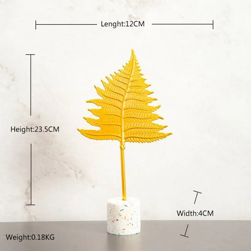 Creative Modern Golden Leaf Ornament Home Living Room Decoration Metal Figurines Flowers Ornaments Miniature Metal Figurines