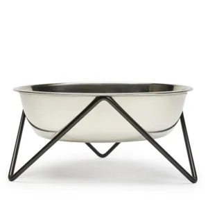 Elevated Woof Luxe Staineless Steel Dog Bowl With Black Stand - Bendo