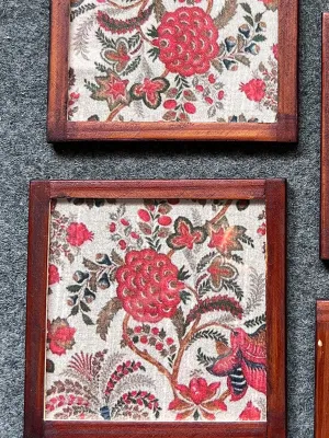 Floral Harmony Silk Coasters