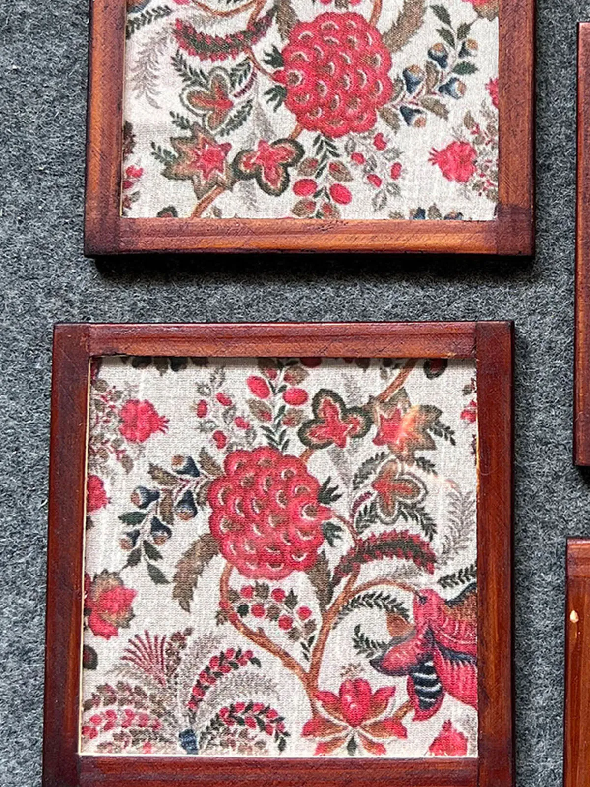 Floral Harmony Silk Coasters