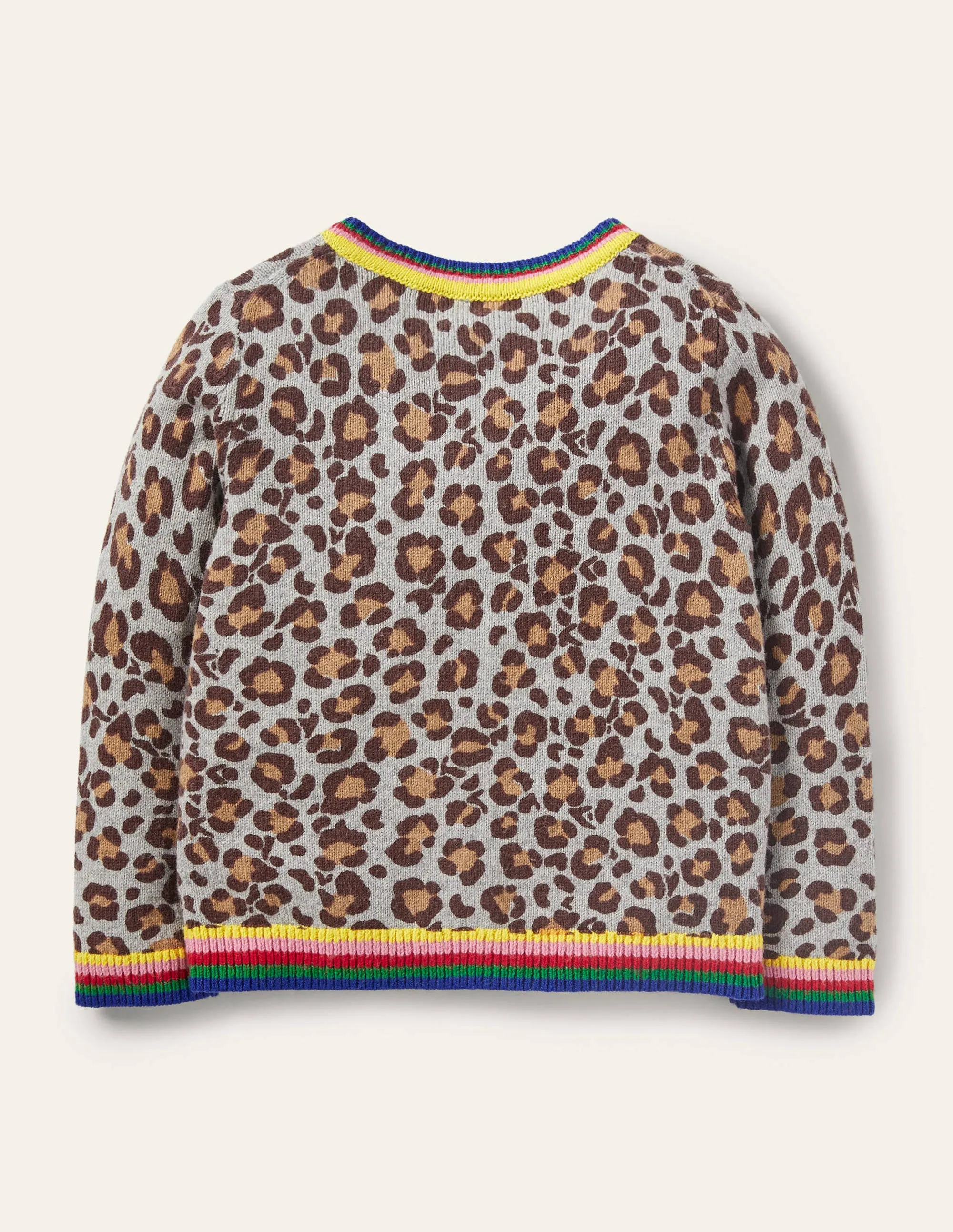 Fun Cardigan-Multi Rainbow Leopard