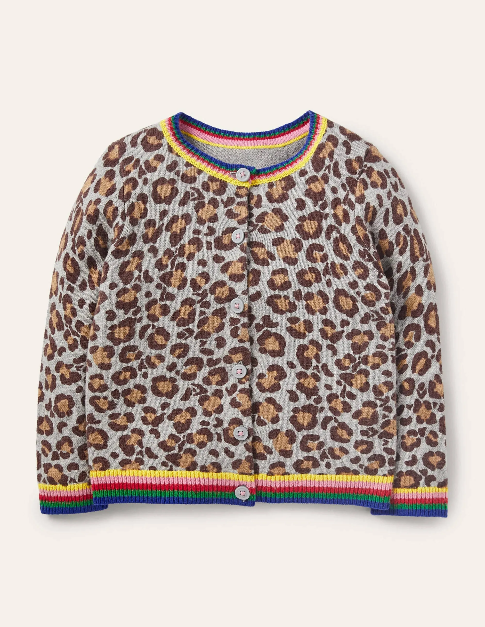Fun Cardigan-Multi Rainbow Leopard