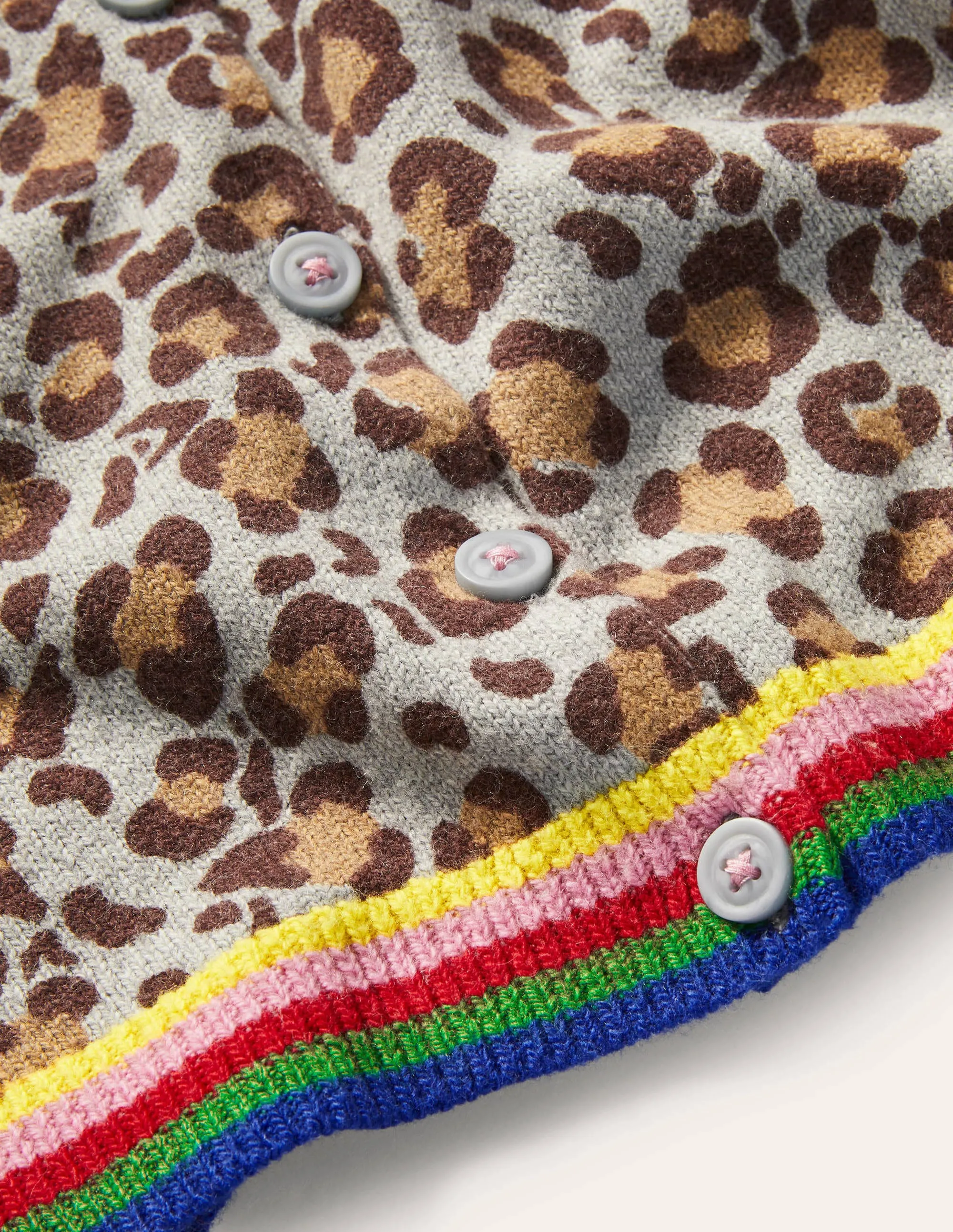 Fun Cardigan-Multi Rainbow Leopard