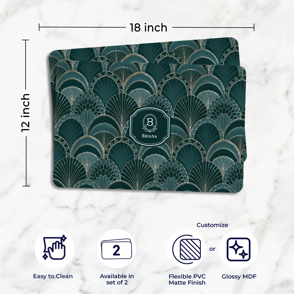 Gilded Archs Tableware Set (4 Placemats & 4 Casters)