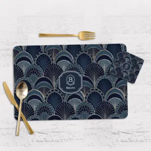 Gilded Archs Tableware Set (4 Placemats & 4 Casters)
