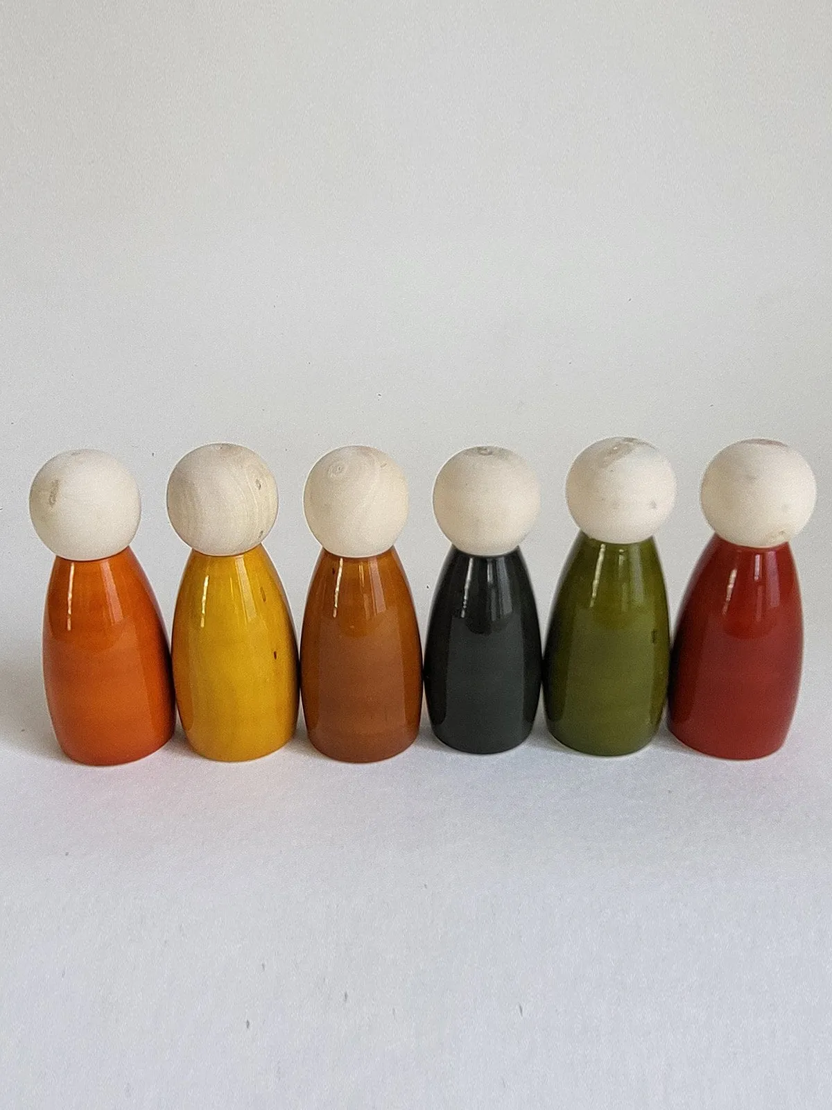 Handcrafted Wooden Coloured Peg Dolls