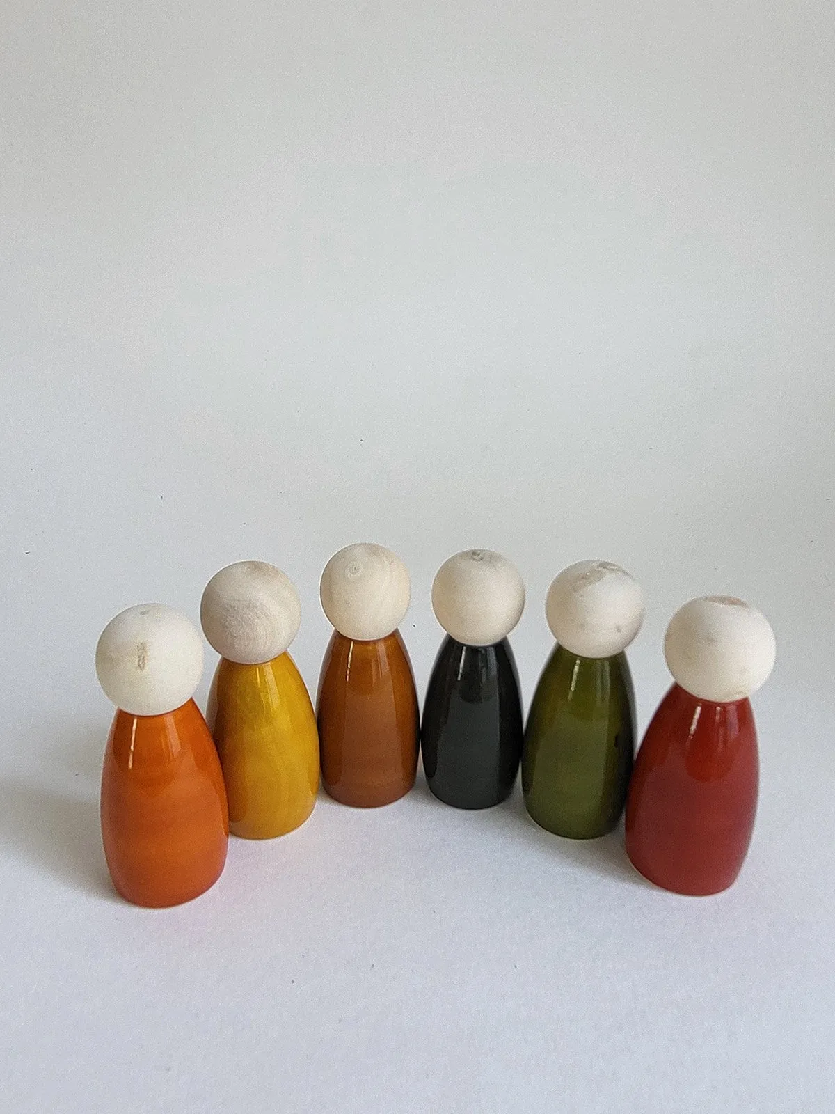 Handcrafted Wooden Coloured Peg Dolls