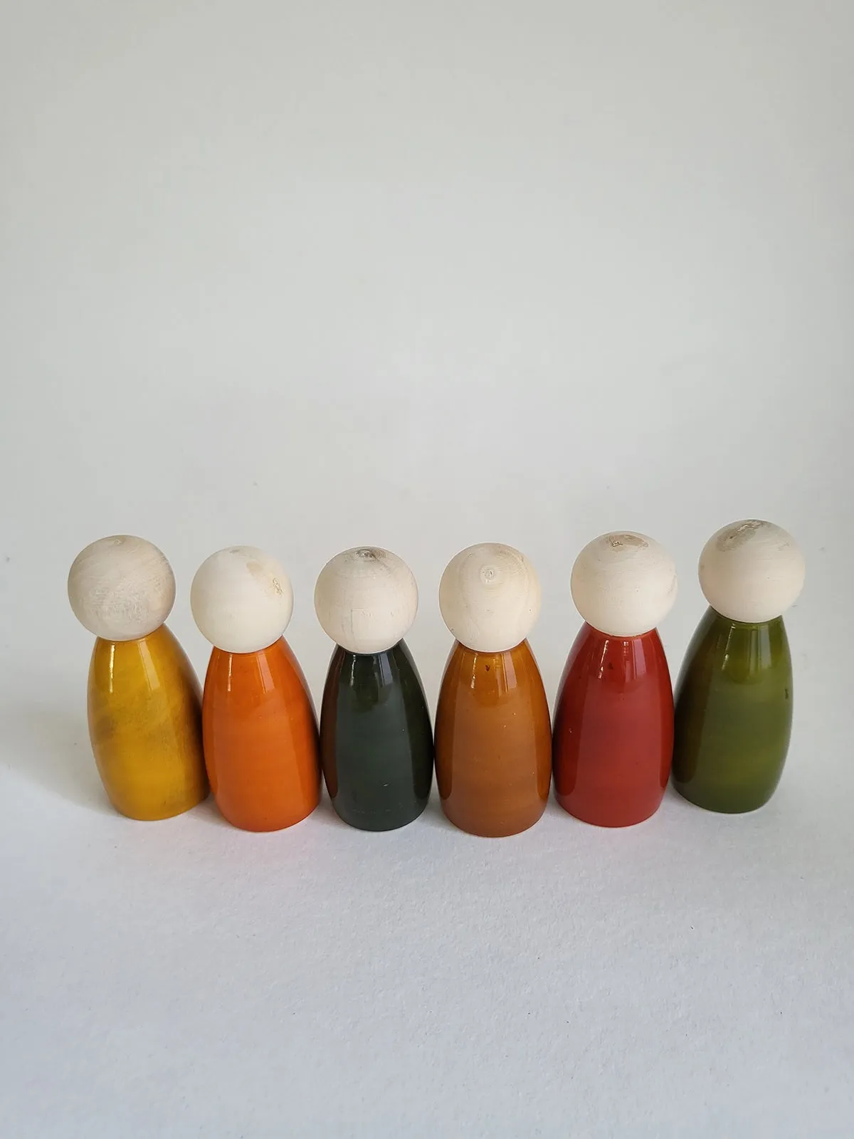 Handcrafted Wooden Coloured Peg Dolls