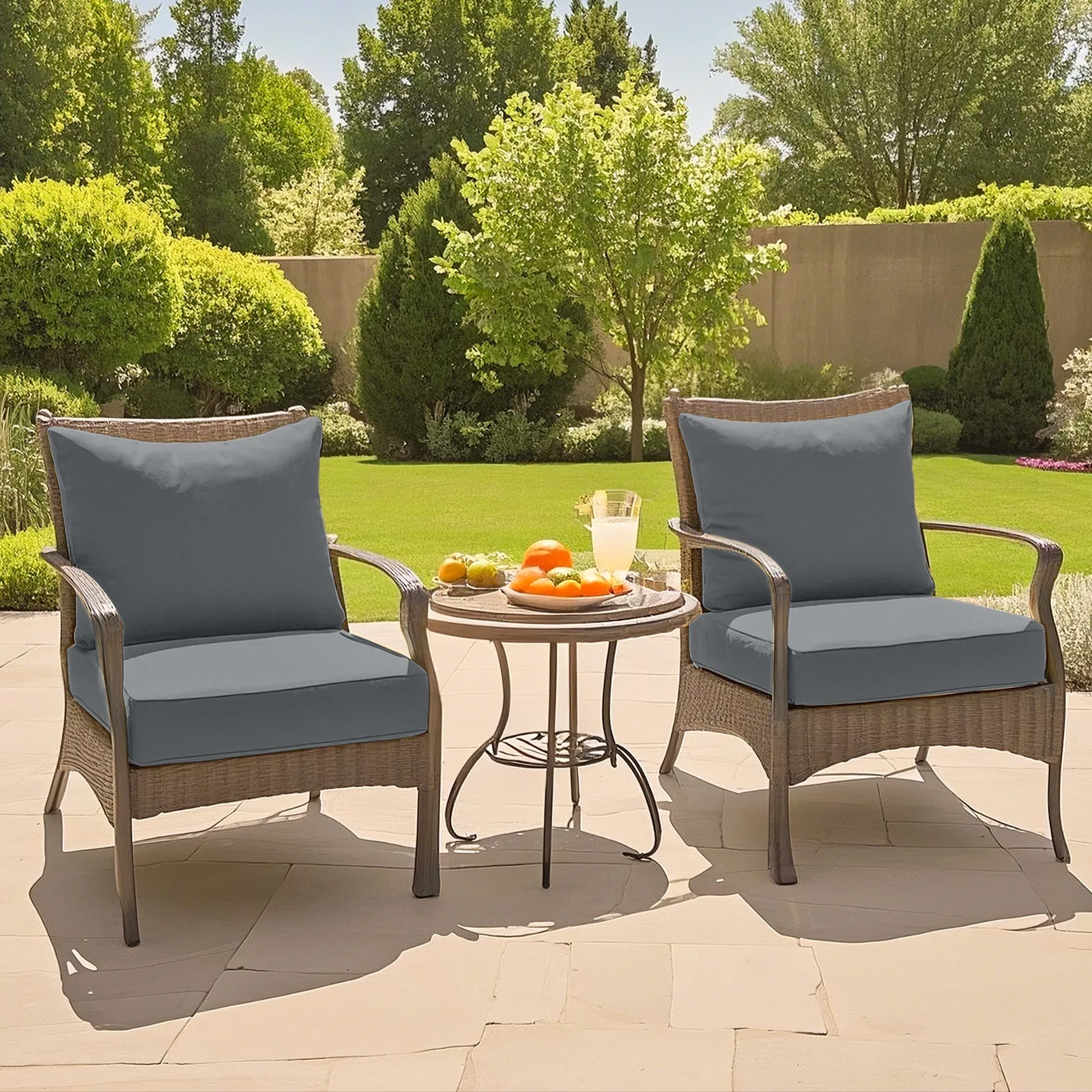 Outdoor Deep Seat Cushion Set, 25 x 25 x 5 inch, Set of 4