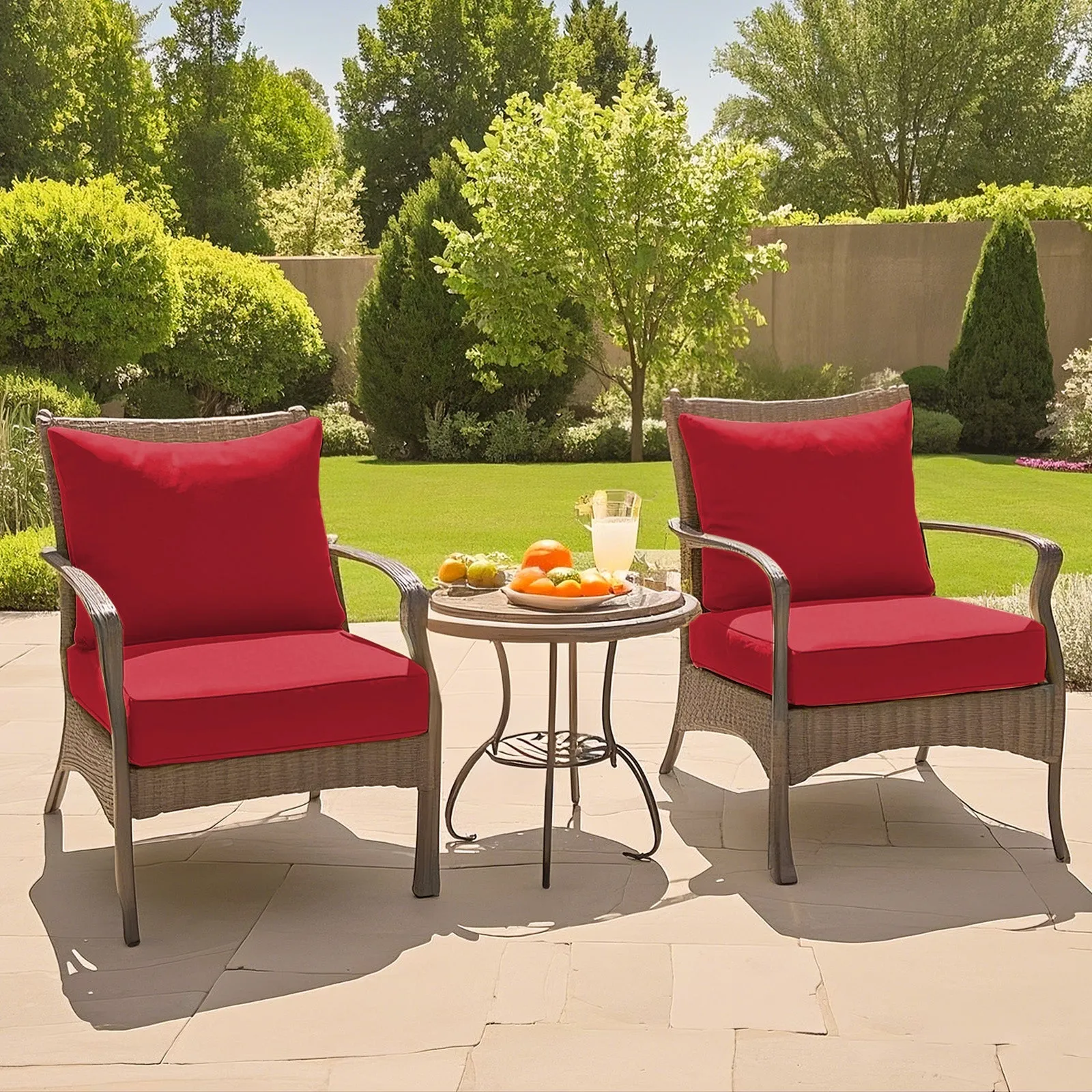 Outdoor Deep Seat Cushion Set, 25 x 25 x 5 inch, Set of 4