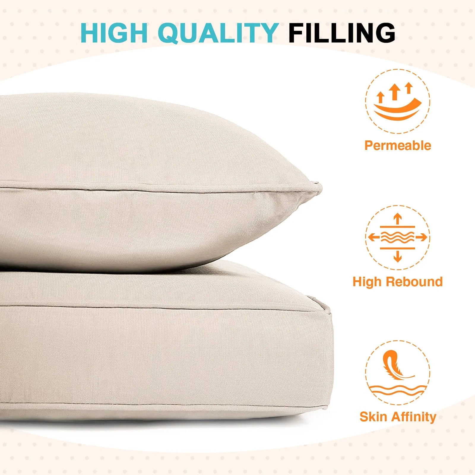 Outdoor Deep Seat Cushion Set, 25 x 25 x 5 inch, Set of 4