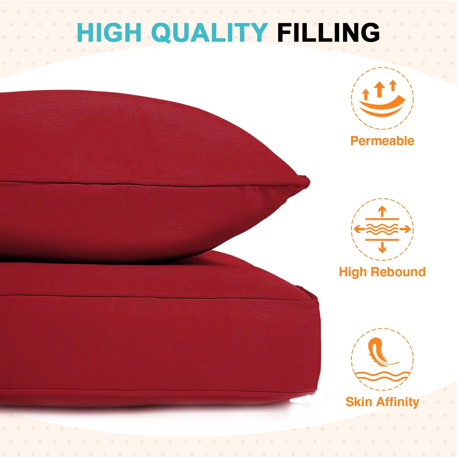 Outdoor Deep Seat Cushion Set, 25 x 25 x 5 inch, Set of 4