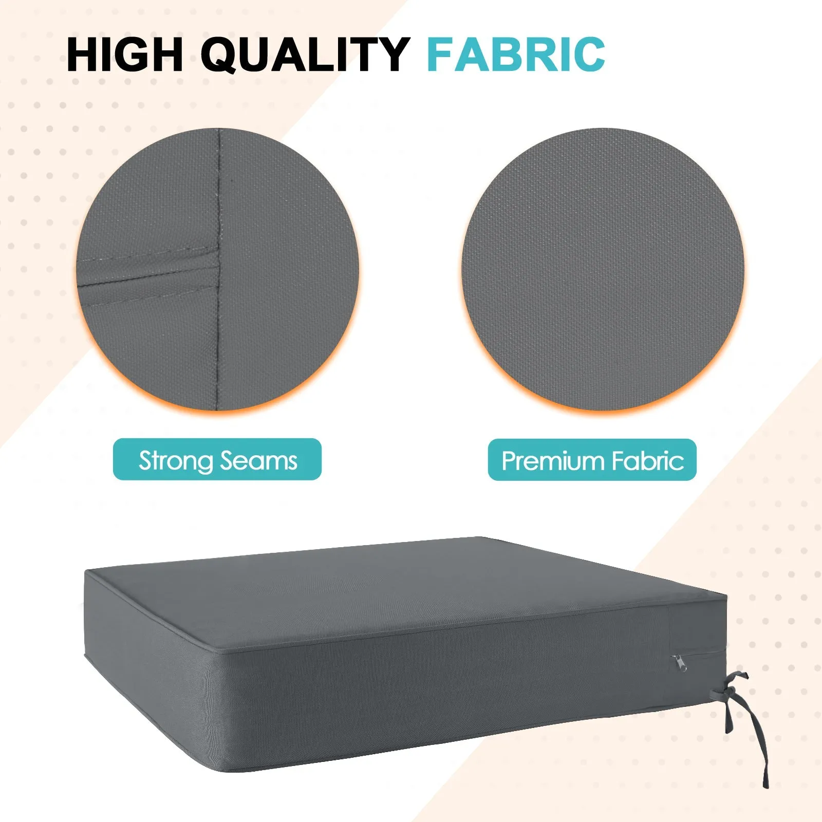 Outdoor Deep Seat Cushion Set, 25 x 25 x 5 inch, Set of 4