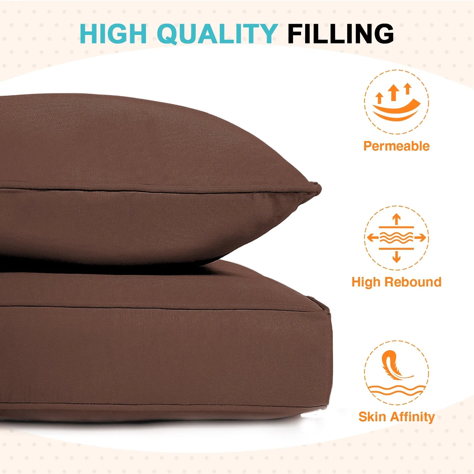 Outdoor Deep Seat Cushion Set, 25 x 25 x 5 inch, Set of 4