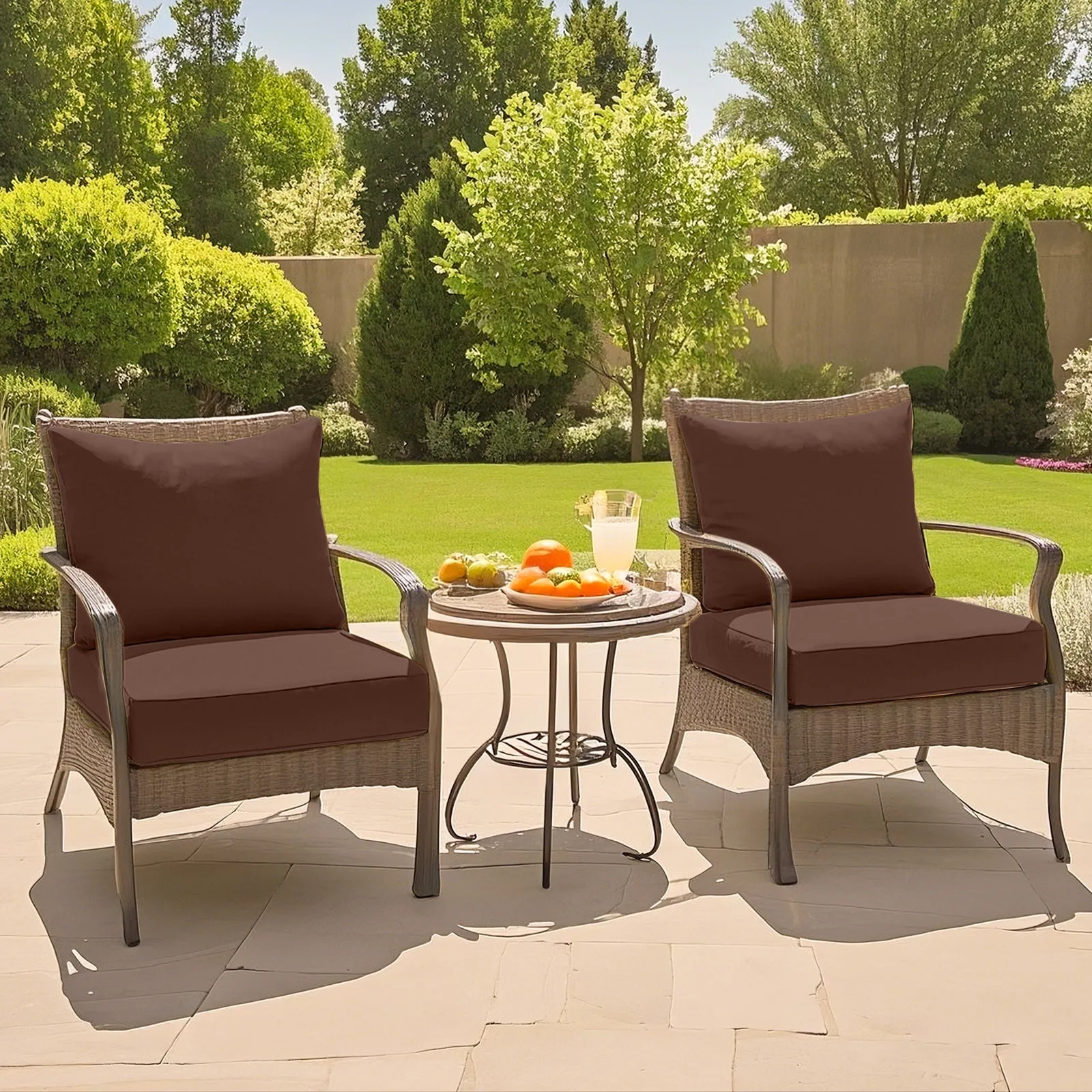 Outdoor Deep Seat Cushion Set, 25 x 25 x 5 inch, Set of 4