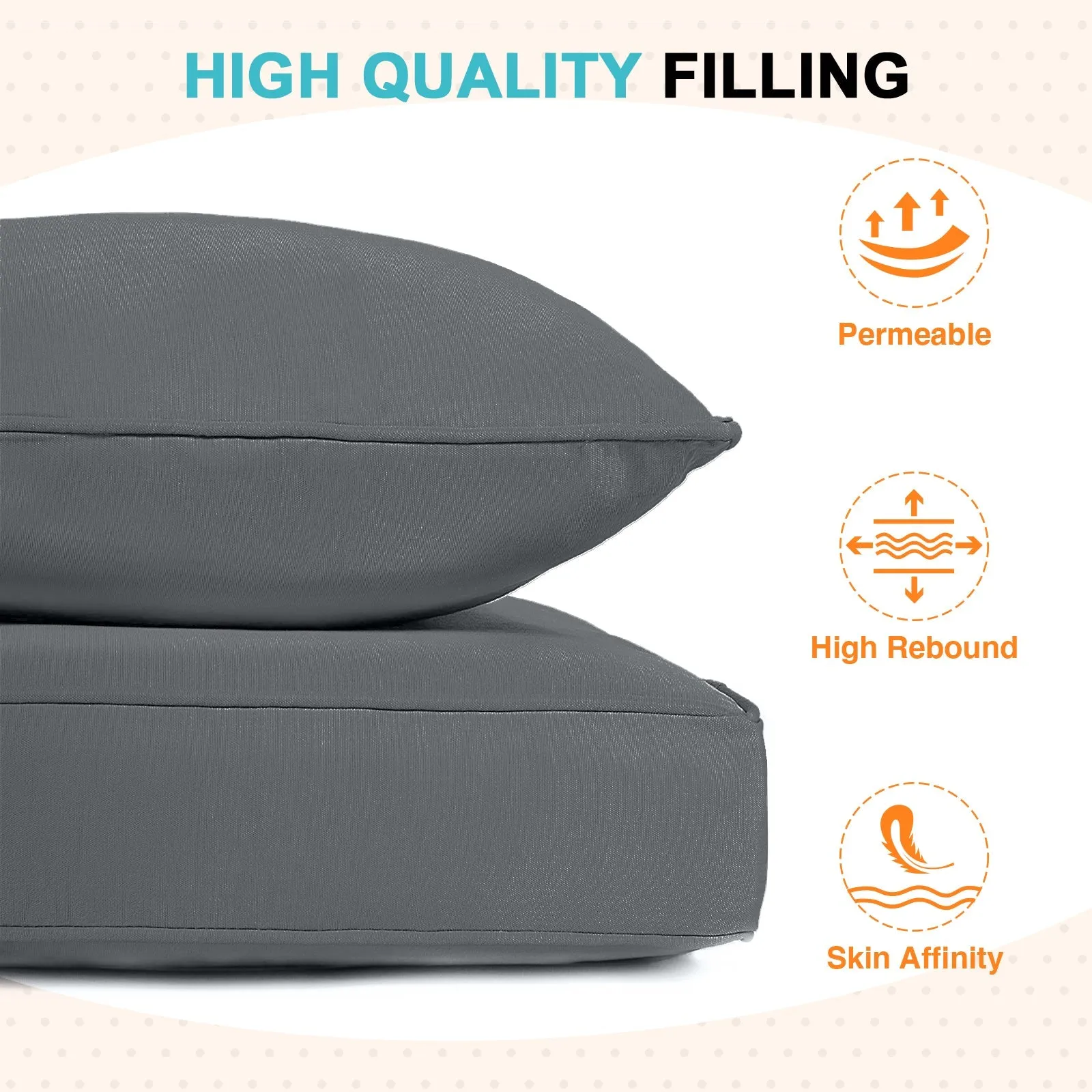 Outdoor Deep Seat Cushion Set, 25 x 25 x 5 inch, Set of 4
