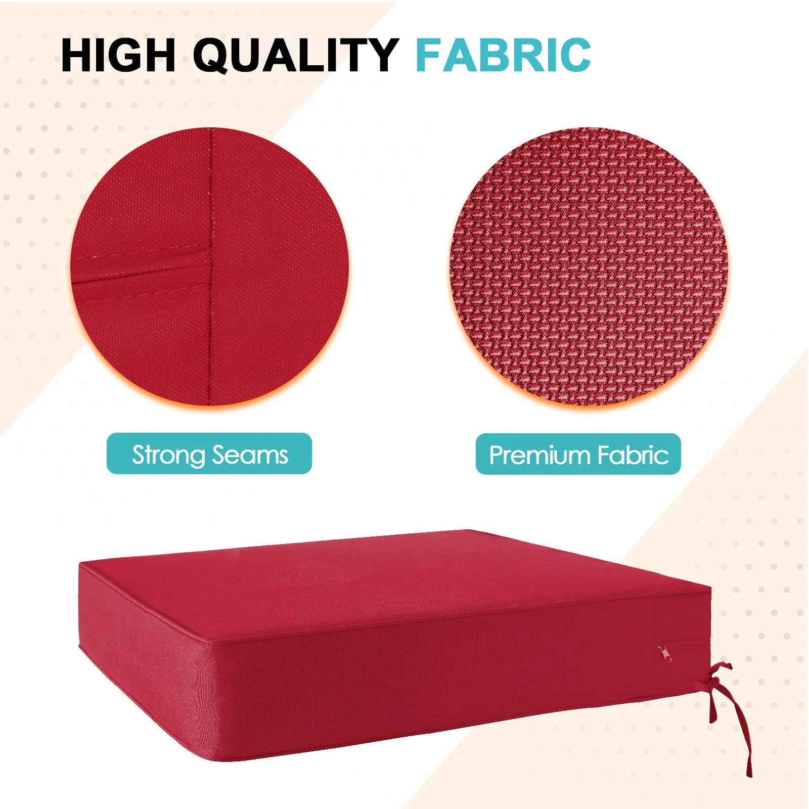 Outdoor Deep Seat Cushion Set, 25 x 25 x 5 inch, Set of 4