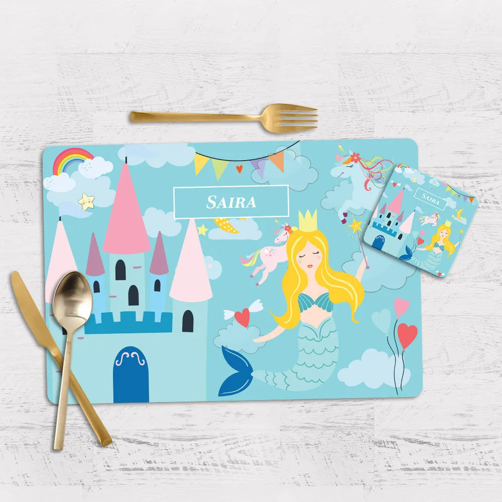 Princess Tableware Set (kids) (4 Placemats & 4 Casters)