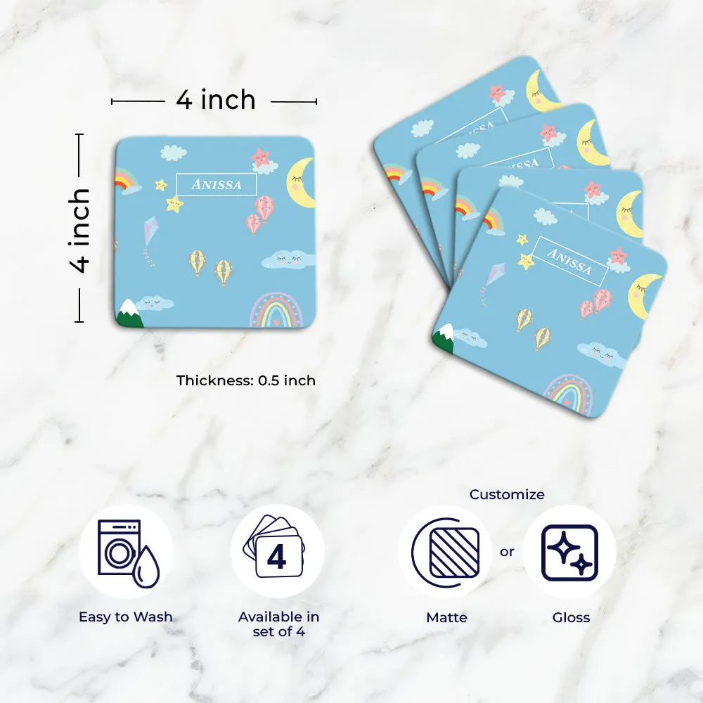 Rainbow Magic Tableware Set (kids) (4 Placemats & 4 Casters)