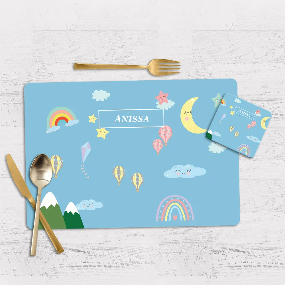 Rainbow Magic Tableware Set (kids) (4 Placemats & 4 Casters)