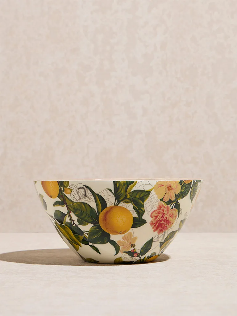 Westside Home Multicolour Lemon Design Wooden Bowl